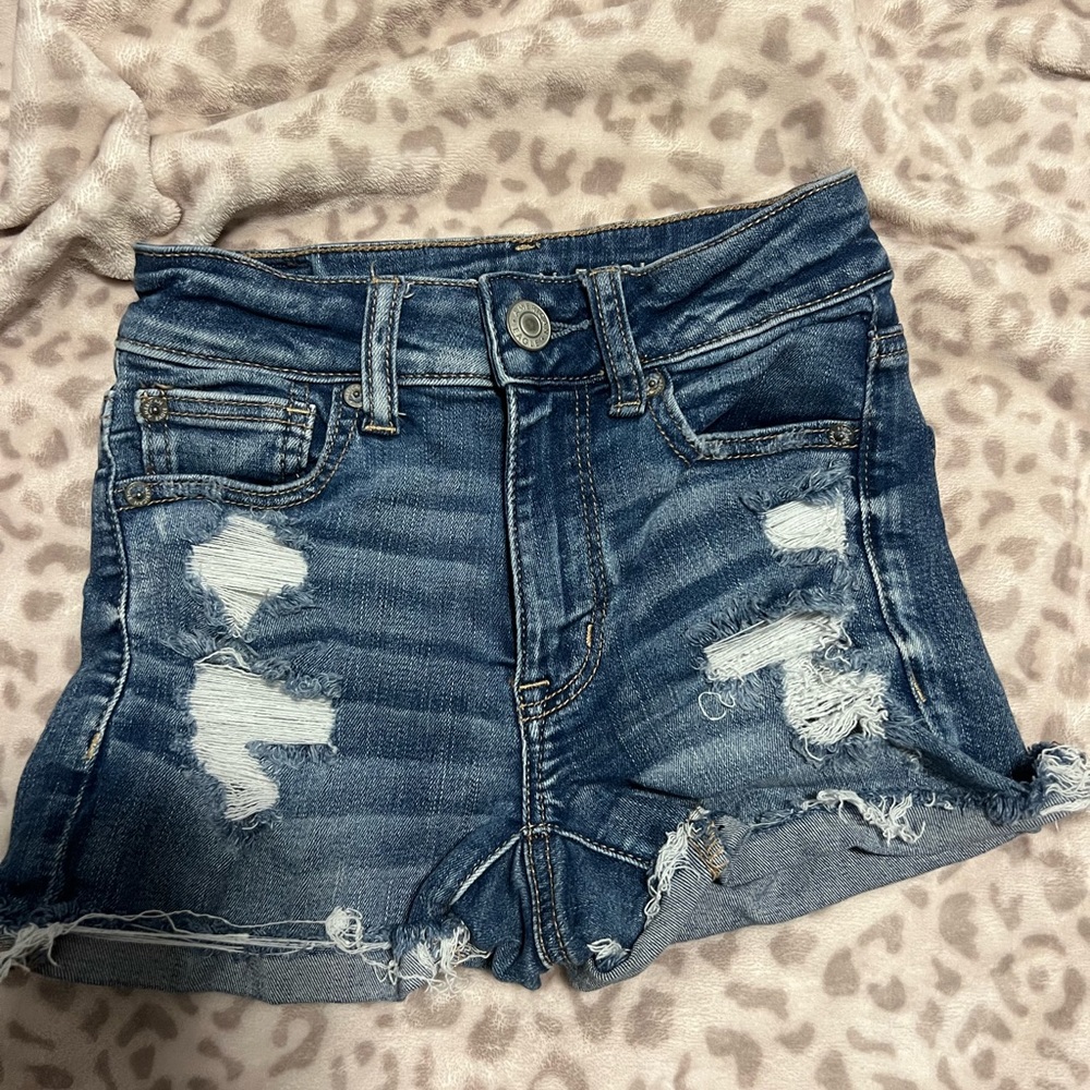 Mid rise jean shorts